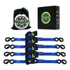 Retractable Ratchet Straps(4PK 1.0INX12FT) - 1,500lb Break Strength, Ratchet Straps