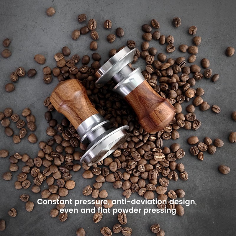 HOLIHOKY Coffee Tamper 51mm, Spring Loaded 51mm Tamper, Self Leveling