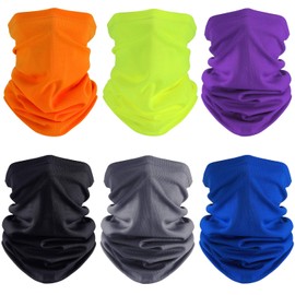 6 Pieces Summer Face Cover UV Protection Neck Gaiter Scarf Sunscreen Breathable Bandana