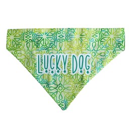 Lucky Dog St Patrick's Day Over the Collar Dog Bandana That Slips onto Their Existing Collar Size (Large)