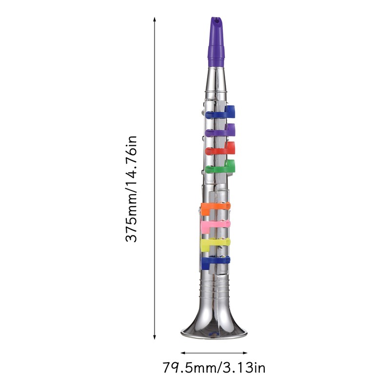 Clarinet with 8 Colored Coded Keys Kids Musical Wind Instruments