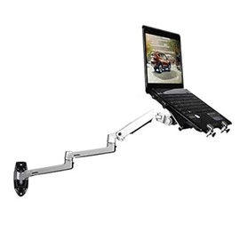 XSJ8013WT Wall Mount Laptop Holder Ultra Long Arm Aluminum Mechanical Spring Full Motion Laptop Mount Arm Monitor Holder Lapdesk (Silver)