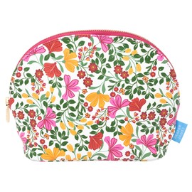 Draper James Essentials Pouch, Versatile Zippered Pouch for Makeup, Pens, Phone Chargers, and Daily Essentials, Stylish Compact Bag, Coneflower Pink