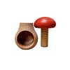Wooden World Brown and Red Nutcracker Set of 2 Natural