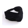 VINGTAINE Velour Black Turban Hair Band Cross Headband Wide Volume