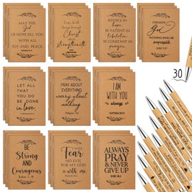Fuutreo Christian Gift Notebooks Bible Verse Prayer Journals Religious Inspirational Notebook Scripture Sunday School Mini Pocket Notepad Bible Ballpoint Pen Church Christian Gifts for Women (60 Pcs)