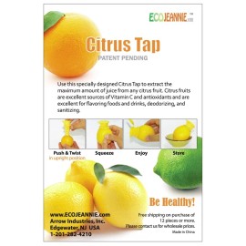 EcoJeannie Citrus Tap Faucet |Citrus Juicer,Lemon Juicer, Lime Squeezer | 12 pc