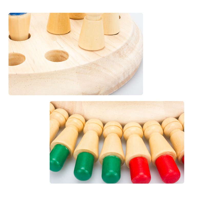 Wooden Memory Chess Game Logic Thinking Training Color Matching Stick