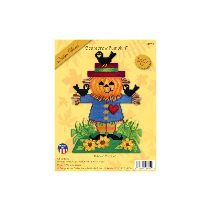 Design Works Crafts Scarecrow Pumpkin Plastic Canvas Kit