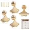 Brosay Gold Knobs Fashion Ginkgo Leaf Drawer Knobs Art Deco