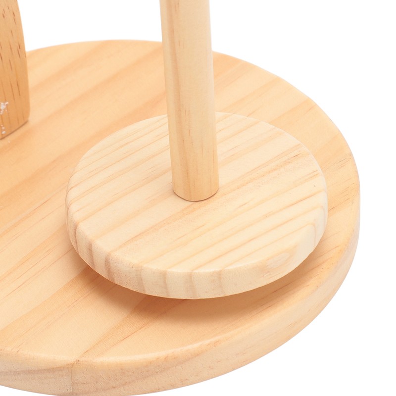 Yarn Holder Easy Installation Stable Structure Rotatable Wooden Yarn Ball