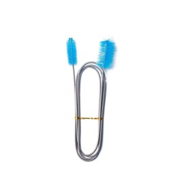 bnafes Aquarium Filter Brush Flexible Double Ended Bristles Hose Pipe Cleaner Stainless Steel Long Tube Cleaning Brush for Fish Tank or Home Kitchen (Sky Blue)