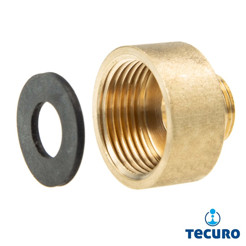 Reducer extension – outer x internal thread in untreated brass.