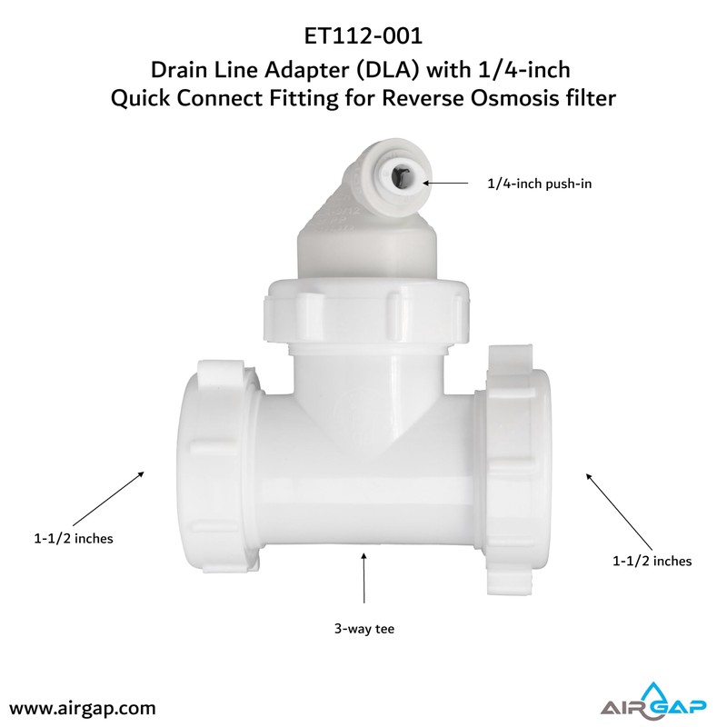 Drain Line Adapter (DLA) with 1/4-inch Quick Connect Fitting for