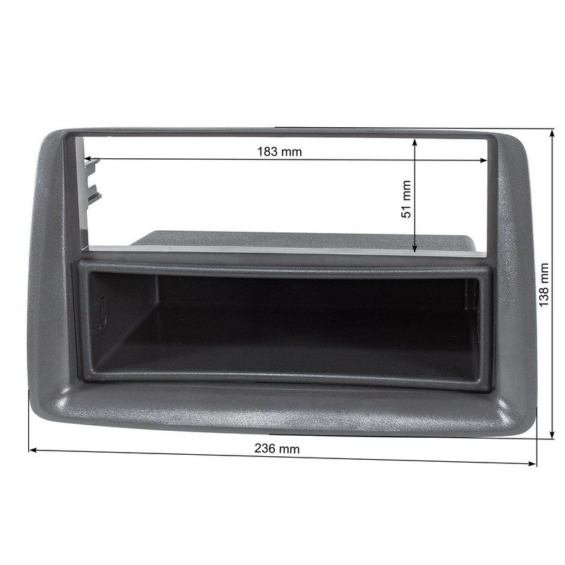 Radio Face Plate Set for Anthracite for Fiat Panda 169