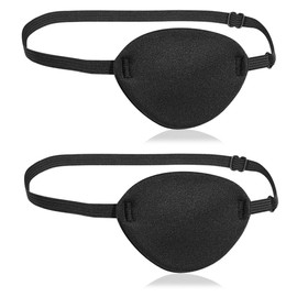 2pcs Eye Patches for Adults and Kids 3D Adjustable Eye Patch Black Medical Eye Patch Right or Left Eye Patch Eye Cover Patch for Men Women Lazy Eye Treatment Pirate Eye Patch Cosplay Eye Patch Costume