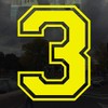 Applicable Pun Varsity Number 3 - Vinyl Decal - Yellow