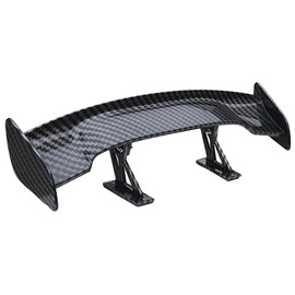 Car Mini Tail Spoiler Wing, Universal Car Mini Spoiler Wing, Universal Car Rear Wing Decoration, Car Carbon Fibre Texture Decoration, for Car Decoration, Black, 25 x 7 x 3.5 cm