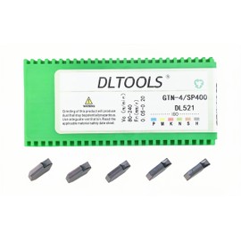DLTOOLS Industrial GTN-4(SP400) PVD Coated(Black&Grey) CNC Grooving Carbide Inserts Cutting Tools for Steel,10pcs