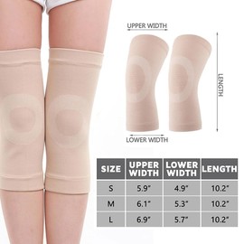 EORPAVU kniebandage,Kniebandage, Kniebandage, zur Schmerzlinderung beim Sporttraining und nach Verletzungen, Herren Damen (1 Paar Beige, L)