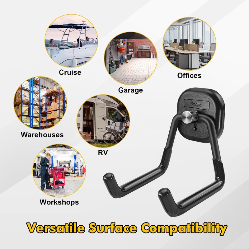 BPOPO 2 Pcs Heavy Duty Magnetic Hooks with Double Prong,