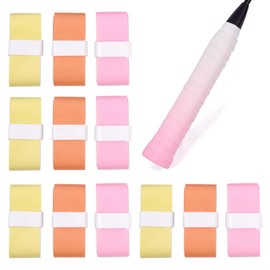 Homiliky Tennis Overgrip (12 Pcs) - Precut & Dry Feel Tennis Grip Tape - Anti Slip High Performance Racket Overgrip for Men & Women - Gradient Color
