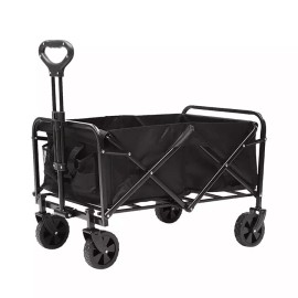 Unbranded Folding Utility Wagon, Metal Frame, Adjustable Handle, Heavy-Duty, Collapsible - 330 LB