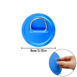 Kayak D Ring Pads, 4 Pcs 3.15in Stainless Steel D Ring Patch for PVC Inflatable Boat, SUP Kayak, Canoe Deck, Rafting Accessories (Blue) - NO Glue Included