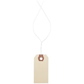 Aviditi G30013 Pre-Wired Shipping Tag, 10 Point Cardstock, 2-3/4" Height x 1-3/8" Width, Manila (Case of 1000)