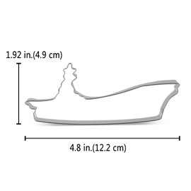 LILIAO Battleship/Carrier Vessels Cookie Cutter, 4.8 x 1.9 inch, Stainless Steel
