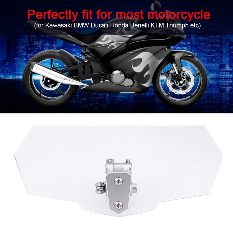 Motorcycle Windscreen Adjustable Clip On Windshield Extension Spoiler Windscreen Deflector