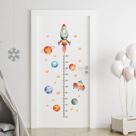 Wall Sticker for Children, Height Chart Wall Sticker with Scale, Wall Sticker Kids Height Chart Height, Wall Sticker Suitable as Wall Decoration for Children's Room and Living Room (Cosmic)