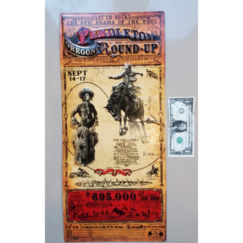 Pendleton Round Up Rodeo poster western Art Bob Coronato Embossed
