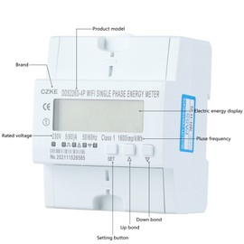 IENYU DDS226D-4P Single Phase WiFi Smart Energy Meter Monitoring Circuit Breaker Timer with Voltage Current Protection 60A 90-300V