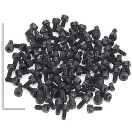 105 Pieces M2 x 4mm Socket Head Cap Screws, Thread Pitch 0.4mm, Sutemribor M2 Black Screws, 12.9 Grade Alloy Steel, Black Oxide Finish, Fully Threaded