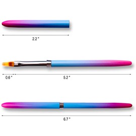 SILPECWEE 1Pc Acrylic Nail Ombre Brush Kolinsky Gradient Design Handle UV Gel Polish Nail Art Painting Lace Pen Manicure Salon Tools