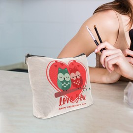 VICASKY Storage Bag Storage Bag Owl Cosmetic Bag Makeup Bags Cosmetics Organizer Makeup Bag Accessories Portable Toiletry Bag Aesthetic Women Handbags Change Purse Travel Flax Wallet Pouch