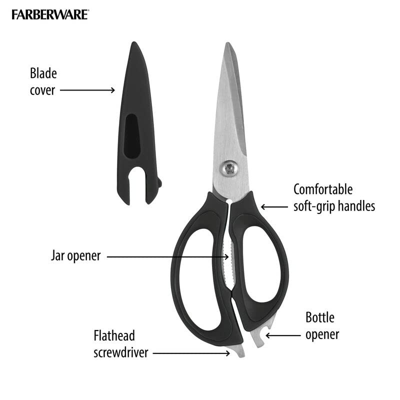 Farberware 4 in 1 Multipurpose Stainless Steel Kitchen Scissors with