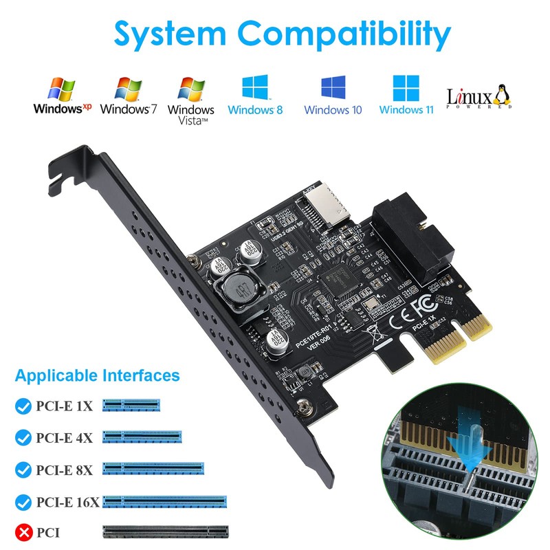 YBBOTT PCIE SATA Expasion Card USB 3.2 GEN1 5Gbps Type