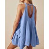 codcm Womens Summer Sleeveless Mini Dress U Neck Backless Flowy