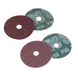 uxcell 4-Inch x 5/8-Inch Aluminum Oxide Resin Fiber Discs, Center Hole 36 Grit 80 Grit Sanding Grinding Discs, 10 Pcs