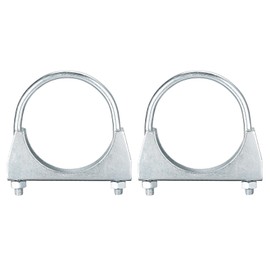 sourcing map Muffler U-Bolt Clamps for 80mm(3-1/8") Diameter Exhaust Tail Pipe, 2pcs Exhaust U Clamp Saddle Type U-Bolt Clamps