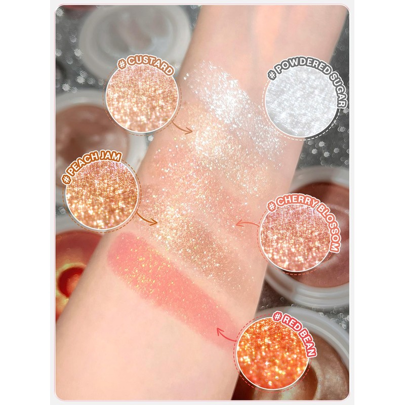 SHEGLAM Glowchi Bouncy Highlighter Mochi-like Formula Highlighter Long-lasting Shimmer Makeup-Cherry
