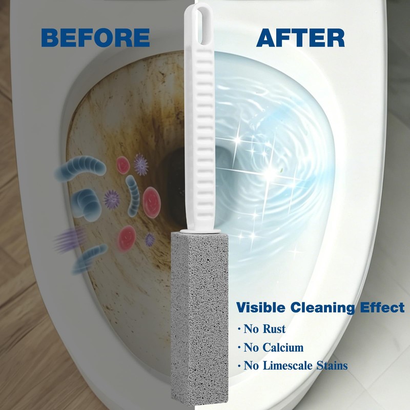 4 Pack Pumice Stone Toilet Bowl Cleaner with Long Handle