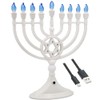 The Dreidel Company Traditional LED Electric White Hanukkah Menorah -