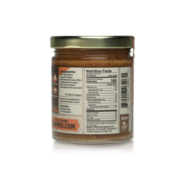 Rawmio Organic Hazelnut Crunch Spread, 6 oz. Pack of 2,