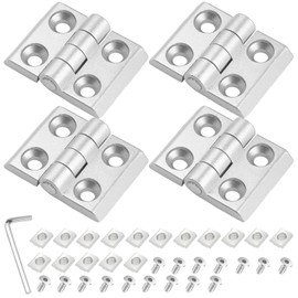 Hinge Foldable Door Hinges Pack of 4 M4 Small Furniture Hinges 2020 Aluminium Profile with Slot 6 mm Door Hinge Made of Zinc Alloy Including Slot Nut and Screws for Lightweight DIY Cabinet Doors