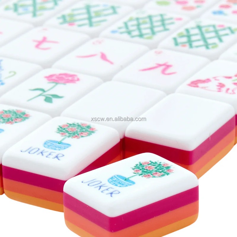 Premium Luxury Acrylic Mahjong 160 Tiles 32mm 4 Layer American