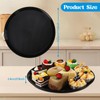 Fabnati Black Plastic Serving Tray, Round Fast Food Tray, Set
