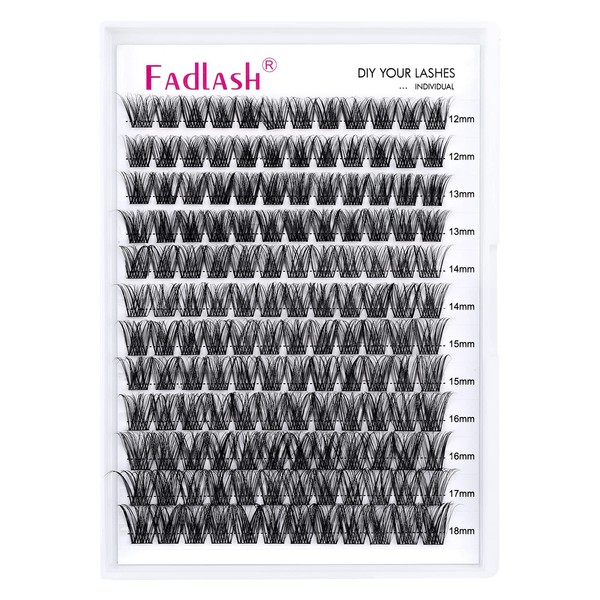 Individual Lashes 144pcs D Curl Lash Clusters Mixed Length Individual